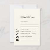 モダンエレガント結婚アイボリー 出欠カード (正面)