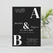 モダンエレガント結婚イニシャル 招待状 (スタンド正面)