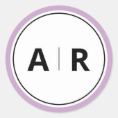 モダンエレガント結婚グラム ラウンドシール (正面)