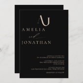 モダンエレガント結婚グラム 招待状 (正面/裏面)