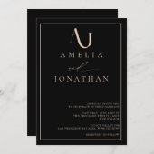 モダンエレガント結婚グラム 招待状 (正面/裏面)