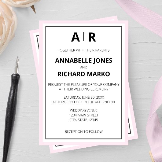 モダンエレガント結婚グラム 招待状