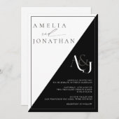 モダンエレガント結婚グラム 招待状 (正面/裏面)