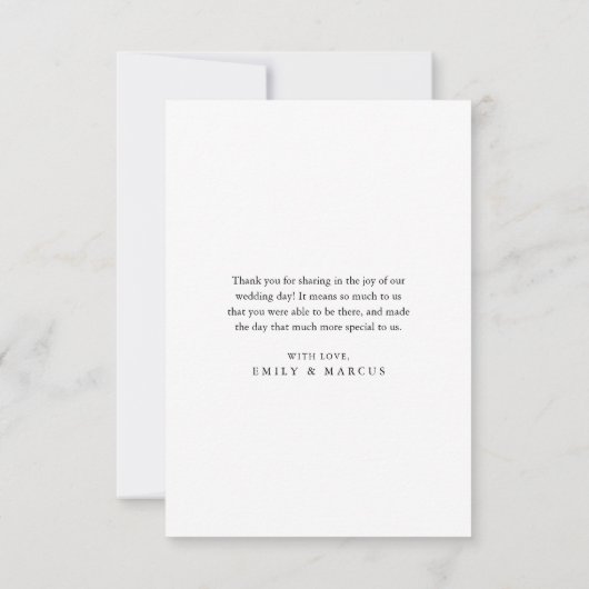 モダンエレガント結婚サンキューカード サンキューカード (裏面)