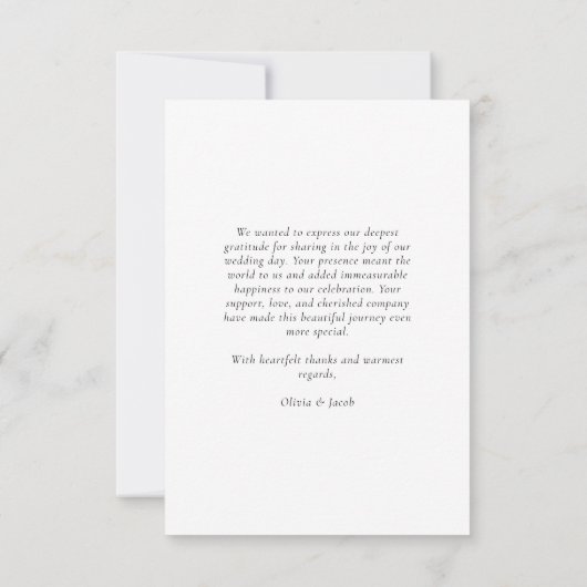 モダンエレガント結婚サンキューカード サンキューカード (裏面)