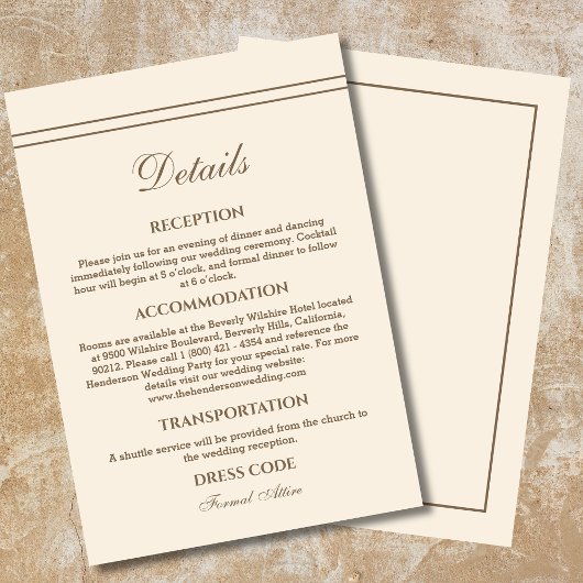 モダンエレガント結婚ズ詳細 エンクロージャーカード