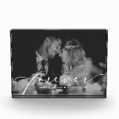 モダンエレガント結婚パーソナライズされたの写真 フォトブロック (正面)