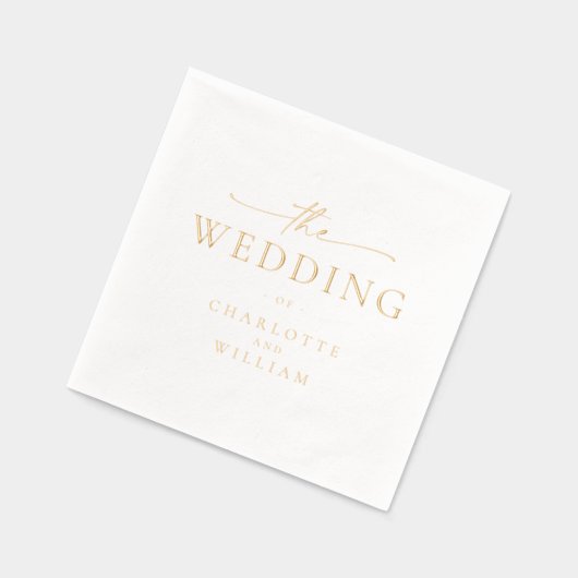 モダンエレガント結婚パーソナライズされたs 箔ナプキン (左)