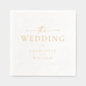 モダンエレガント結婚パーソナライズされたs 箔ナプキン (正面)