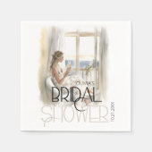 モダンエレガント結婚ブライダルシャワー スタンダードカクテルナプキン (正面)