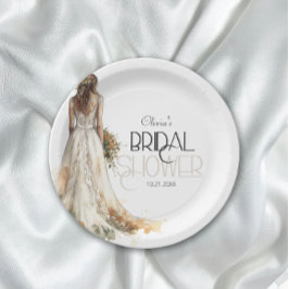 モダンエレガント結婚ブライダルシャワー ペーパープレート