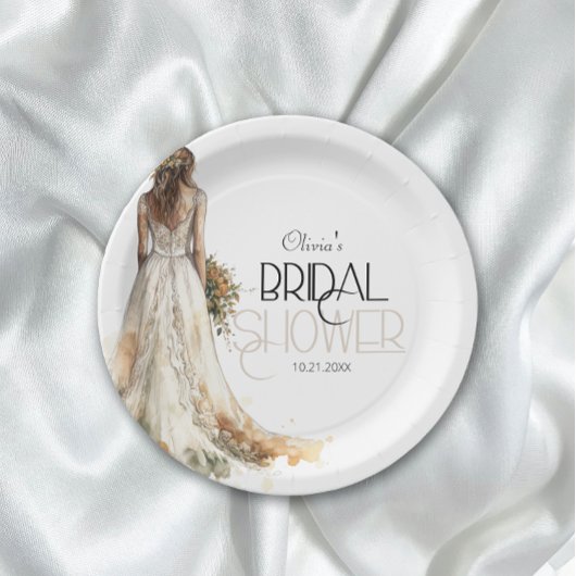 モダンエレガント結婚ブライダルシャワー ペーパープレート