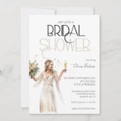 モダンエレガント結婚ブライダルシャワー 招待状 (正面)