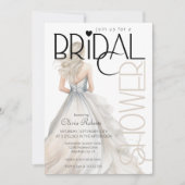 モダンエレガント結婚ブライダルシャワー 招待状 (正面)