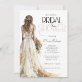 モダンエレガント結婚ブライダルシャワー 招待状 (正面)