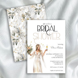 モダンエレガント結婚ブライダルシャワー 招待状