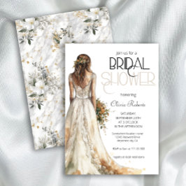 モダンエレガント結婚ブライダルシャワー 招待状