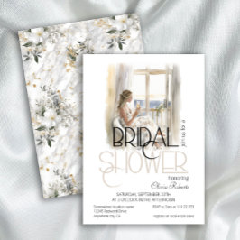 モダンエレガント結婚ブライダルシャワー 招待状