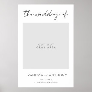 モダンエレガント結婚写真の自撮りフレーム ポスター