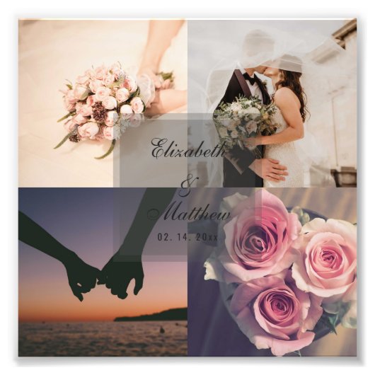 モダンエレガント結婚周年新郎新婦 フォトプリント            (正面)