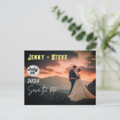 モダンエレガント結婚式の招待はがき インビテーションポストカード (スタンド正面)