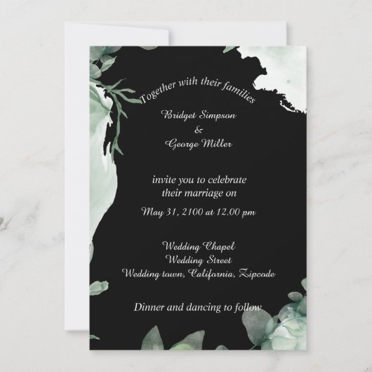 モダンエレガント結婚式招待状 招待状 (正面)