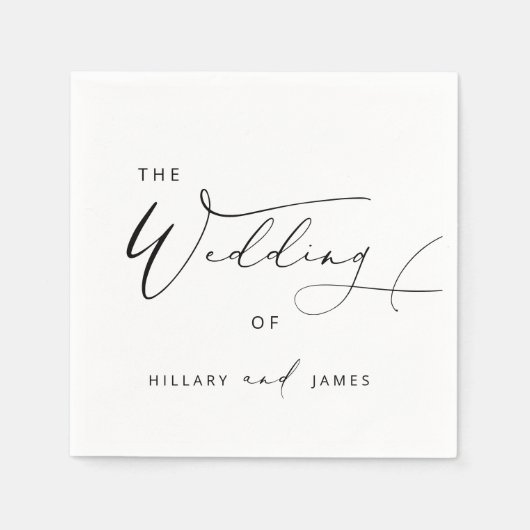 モダンエレガント結婚書 スタンダードカクテルナプキン (正面)