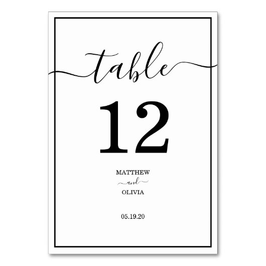 モダンエレガント結婚書 テーブルナンバー (裏面)