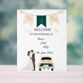 モダンエレガント結婚歓迎アクリル看板。 アクリルサイン (ニュートラル)