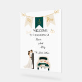 モダンエレガント結婚歓迎アクリル看板。 アクリルサイン (傾斜)