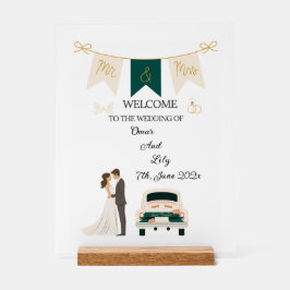 モダンエレガント結婚歓迎アクリル看板。 アクリルサイン