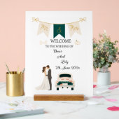 モダンエレガント結婚歓迎アクリル看板。 アクリルサイン (ウェディング)