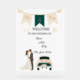 モダンエレガント結婚歓迎アクリル看板。 アクリルサイン