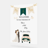 モダンエレガント結婚歓迎アクリル看板。 アクリルサイン (傾斜)
