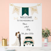 モダンエレガント結婚歓迎アクリル看板。 アクリルサイン (ウェディング)