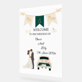 モダンエレガント結婚歓迎アクリル看板。 アクリルサイン (傾斜)