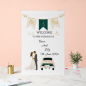 モダンエレガント結婚歓迎アクリル看板。 アクリルサイン (ウェディング)