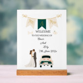 モダンエレガント結婚歓迎アクリル看板。 アクリルサイン (ニュートラル)