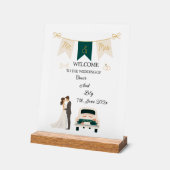 モダンエレガント結婚歓迎アクリル看板。 アクリルサイン (傾斜)