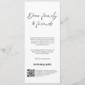 モダンエレガント結婚筆の晩餐 メニュー (裏面)