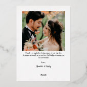 モダンエレガント結婚箔サンキューカード 箔シーズンカード (裏面)