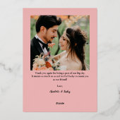 モダンエレガント結婚箔サンキューカード 箔シーズンカード (裏面)