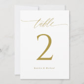 モダンエレガント結婚金ゴールドのダブルテーブル番号 (正面)
