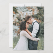 モダンエレガント結婚 Greenery Photo Overlay's 招待状 (裏面)