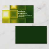 モダンエレガント緑と黄色のジオメトリック形状 名刺 (正面/裏面)