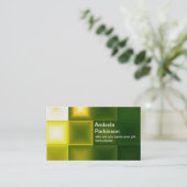 モダンエレガント緑と黄色のジオメトリック形状 名刺 (スタンド正面)