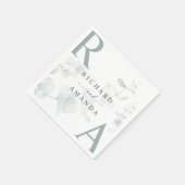 モダンエレガント緑のミニマ結婚リスト スタンダードカクテルナプキン (角)