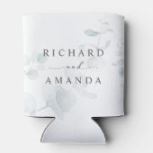 モダンエレガント緑のミニマ結婚リスト 缶クーラー (裏面)