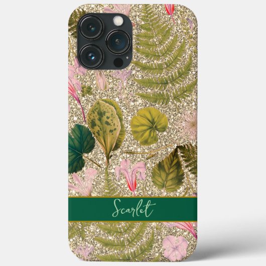 モダンエレガント緑の春と花Ca Case-Mate iPhoneケース (裏面)