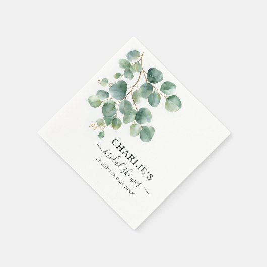 モダンエレガント緑ブライダルシャワー スタンダードカクテルナプキン (角)